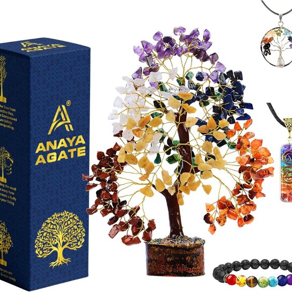 7 Chakra Healing Crystal Tree Kit Bracelet Pendant Necklaces Handmade Gemsto